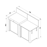 Cuisine Essential 2 Modules Gris Cargo - ENO