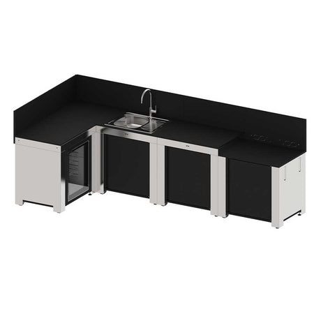 Cuisine Comfort 4 Modules Noir et Inox - ENO