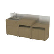 Cuisine 3 Eléments Taupe avec crédence inox - LE MARQUIER