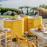 Cuisine Trio MARCEL + meuble JEAN avec évier + JEAN - ALUVY jaune vif couleur
