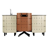 Cuisine Trio MARCEL + meuble JEAN avec évier + JEAN - ALUVY terracotta champagne