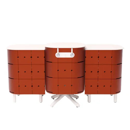 Cuisine Trio MARCEL + meuble JEAN avec évier + JEAN - ALUVY terracotta blanc