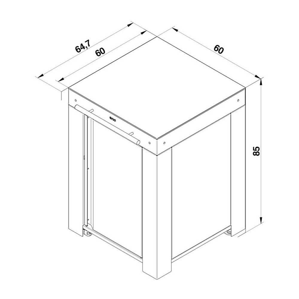 Meuble FELIX 60 cm Noir Inox - ENO