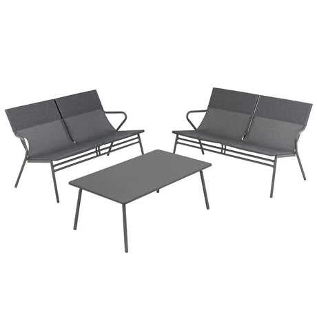Ensemble table basse et 2 banquettes Gris - LAFUMA