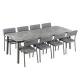 Ensemble table extensible et 8 fauteuils de jardin - LAFUMA