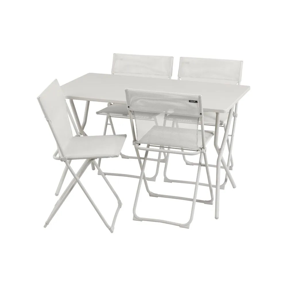 Salon de jardin Table de jardin 120x70x72cm pliante 4 chaises Balcony - LAFUMA beige