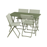 Salon de jardin Table de jardin 120x70x72cm pliante 4 chaises Balcony - LAFUMA vert moss