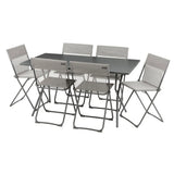 Salon de jardin Table de jardin pliante 6 chaises Balcony - LAFUMA gris terre