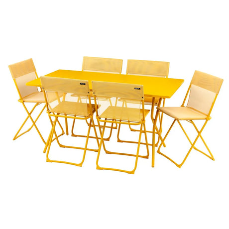 Salon de jardin Table de jardin pliante 6 chaises Balcony - LAFUMA jaune miel