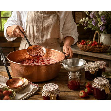 Ensemble Confiture avec Bassine Cuivre martelé Tous Feux Induction - BAUMALU en promotion