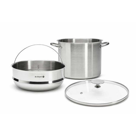 Ensemble Cuit-Vapeur Couscous Inox 24 cm - DE BUYER