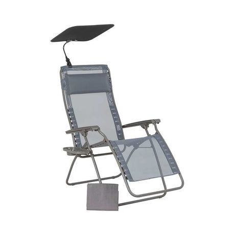 Ensemble fauteuil relax et accessoires Zen Edition LAFUMA gris silex