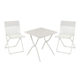 Ensemble table carrée Balcony II Lafuma 2 chaises pliantes mobilier jardin compact blanc