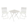 Ensemble table carrée Balcony II Lafuma 2 chaises pliantes mobilier jardin compact blanc