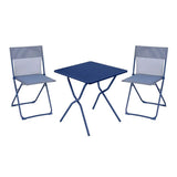Ensemble table carrée Balcony II Lafuma 2 chaises pliantes mobilier balcon compact bleu indigo
