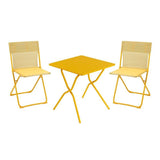 Ensemble table carrée Balcony II Lafuma 2 chaises pliantes mobilier balcon compact jaune miel