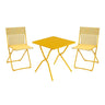 Ensemble table carrée Balcony II Lafuma 2 chaises pliantes mobilier balcon compact jaune miel