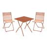 Ensemble table carrée Balcony II Lafuma 2 chaises pliantes mobilier extérieur compact orange canyon