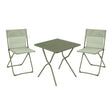 Ensemble table carrée Balcony II Lafuma 2 chaises pliantes mobilier extérieur compact vert moss