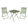Ensemble table carrée Balcony II Lafuma 2 chaises pliantes mobilier extérieur compact vert moss