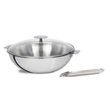 Ensemble Wok Casteline 28 cm amovible avec poignée inox et couvercle - CRISTEL