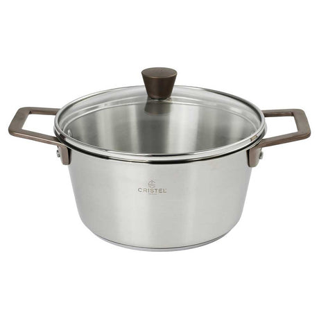 Faitout Inox Brossé Anses Cuivrées Couvercle OFFERT - CRISTEL