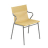 Fauteuil extérieur CHR LAFUMA, assise Batyline Safran, structure coloris titane.