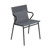 Fauteuil extérieur LAFUMA Horizon structure noire, toile Storm Grey.