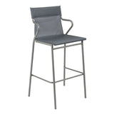 Fauteuil haut LAFUMA structure titane, toile Batyline Storm Grey.