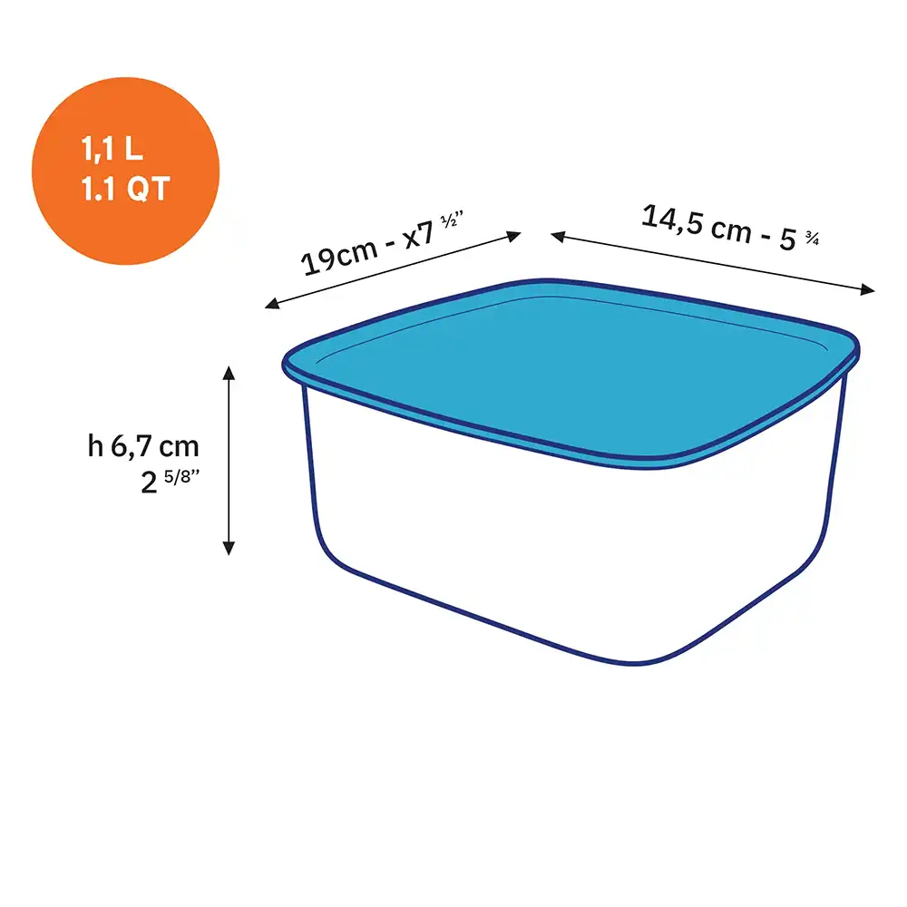 Boite de conservation freshbox rectangulaire 14cm duralex