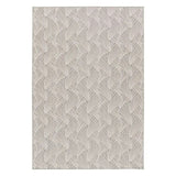 Grand tapis Marsanne Eventail Gris Lafuma motif graphique gris et beige vue de dessus