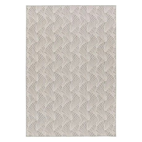 Grand tapis Marsanne Eventail Gris Lafuma motif graphique gris et beige vue de dessus