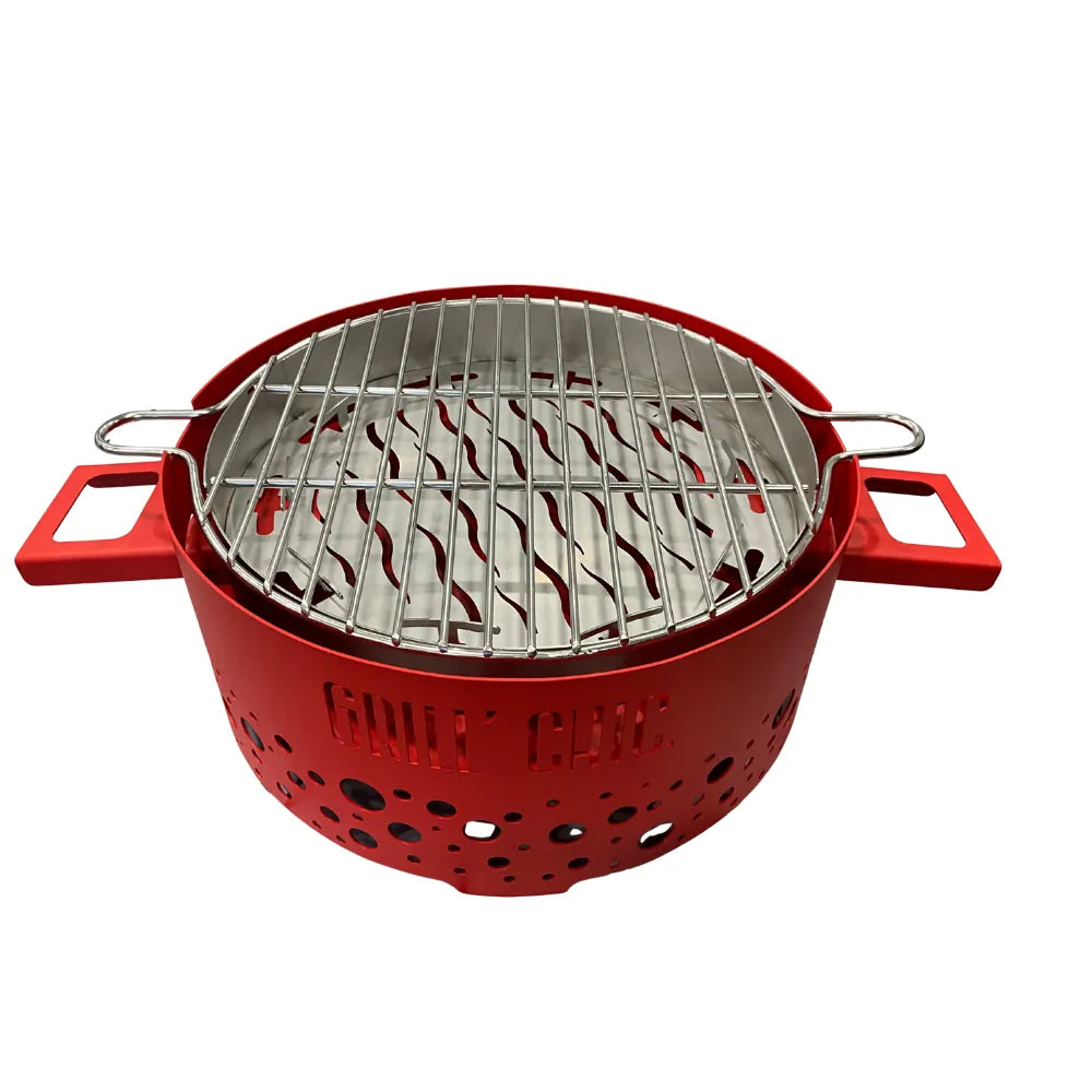 P'tit Grill Barbecue de Table Acier - GRILL CHIC coloris rouge design
