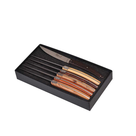 Coffret 6 Couteaux Le Thiers Pirou Avantage Bois assortis - GOYON-CHAZEAU