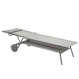 Lit bain de soleil Miami II toile Batyline DUO Assise haute - LAFUMA galet allongé pliant