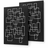 Lot de 2 plaques murales Géométrie noire - LE MARQUIER