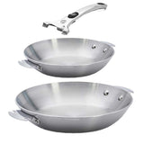 Lot 2 Poêles inox Alchimy LOQY avec poignée incluse - DE BUYER
