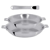 Lot de 2 Poêles inox Casteline poignée amovible OFFERTE - CRISTEL