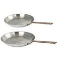 Lot de 2 Poêles Inox Brossé Poignée Cuivrée - CRISTEL