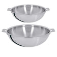 Lot de 2 Woks inox Casteline poignée amovible - CRISTEL