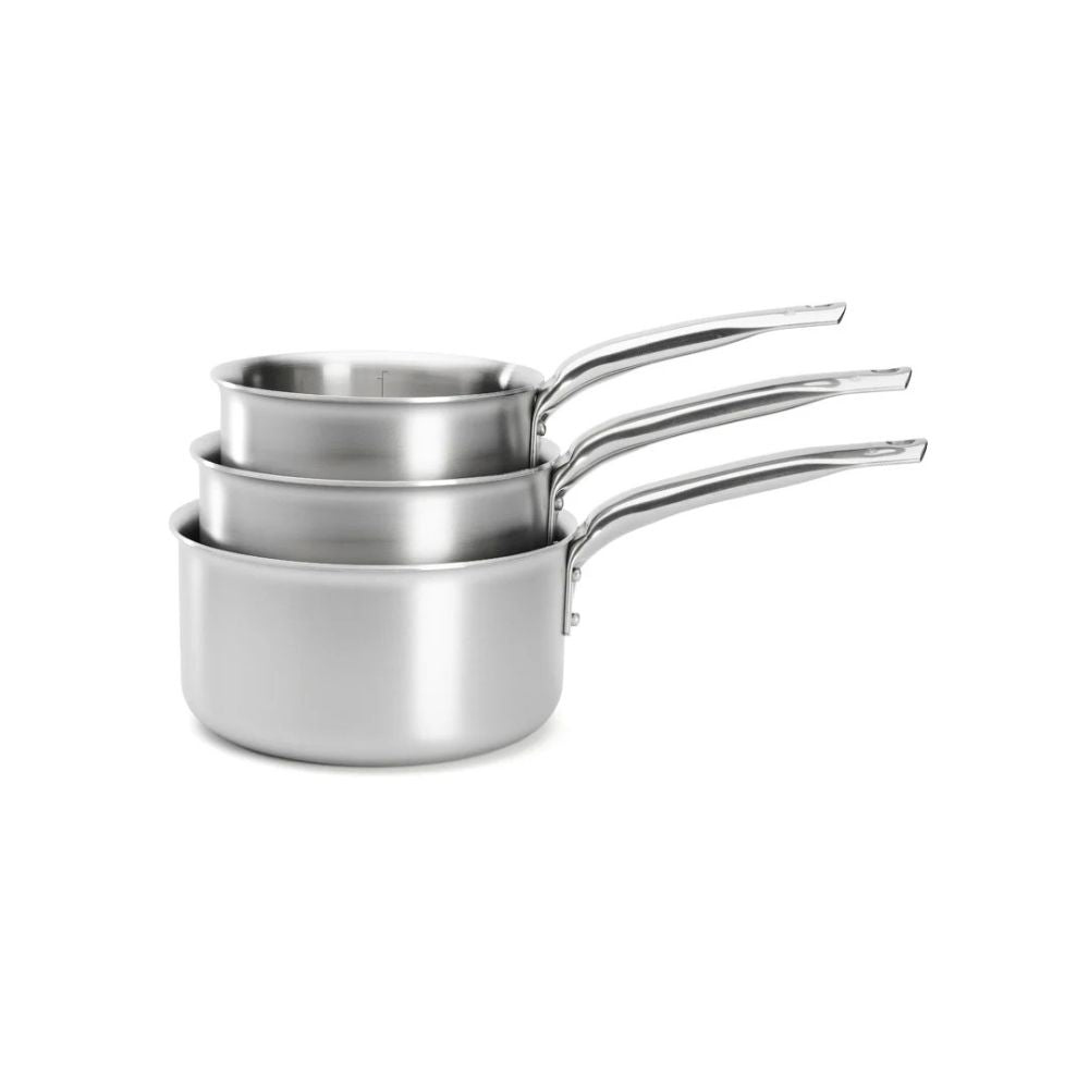 Lot de 3 casseroles Alchimy DE BUYER en inox multicouche finition brossée fabrication française