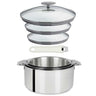 Lot 3 Casseroles inox Mutine avec Poignée et Couvercles - CRISTEL couleur blanc