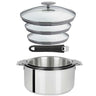 Lot 3 Casseroles inox Mutine avec Poignée et Couvercles - CRISTEL couleur noir
