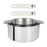 Lot 3 Casseroles Mutine avec 2 poignées Mutine Blanc INCLUSES - CRISTEL 