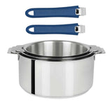 Lot 3 Casseroles Mutine avec 2 poignées bleu Mutine INCLUSES - CRISTEL