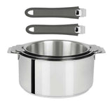 Lot 3 Casseroles Mutine avec 2 poignées gris Mutine INCLUSES - CRISTEL