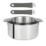 Lot 3 Casseroles Mutine avec 2 poignées gris Mutine INCLUSES - CRISTEL