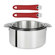Lot 3 Casseroles Mutine avec 2 poignées rouge framboise Mutine INCLUSES - CRISTEL