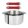 Lot 3 Casseroles Mutine avec 2 poignées rouge framboise Mutine INCLUSES - CRISTEL