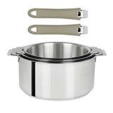 Lot 3 Casseroles Mutine avec 2 poignées taupe Mutine INCLUSES - CRISTEL
